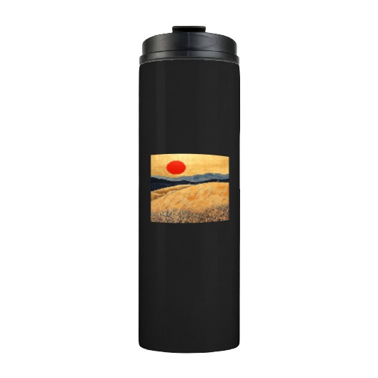 Sunset Serenity: Susuki Fields in Twilight Thermal Tumblers