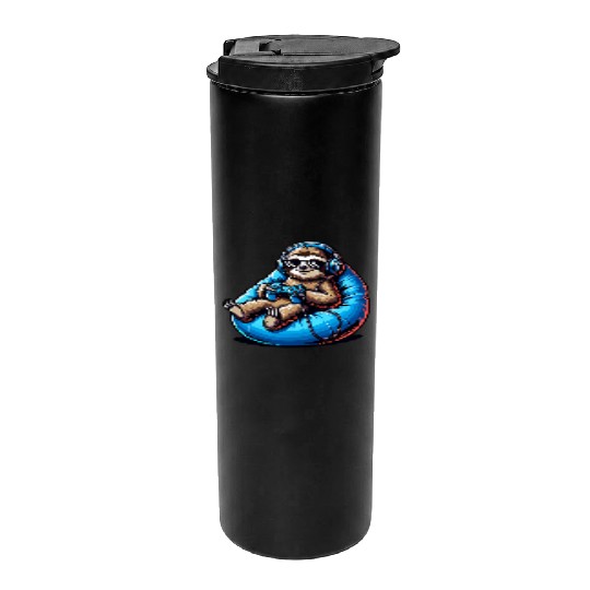 Chill Gamer Sloth Headphones Controller Relax Thermal Tumblers