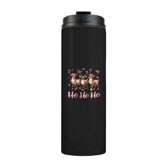 Ho Ho Ho Deer, Merry Christmas Thermal Tumblers