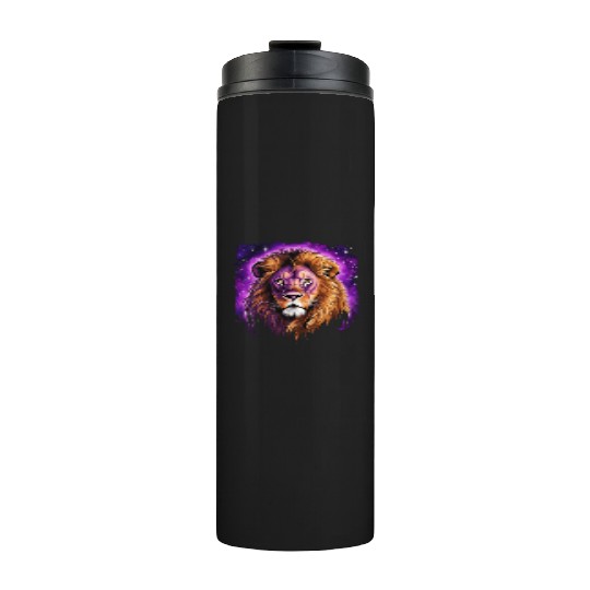 Starry Night Thermal Tumblers design of lion Rembrandt style