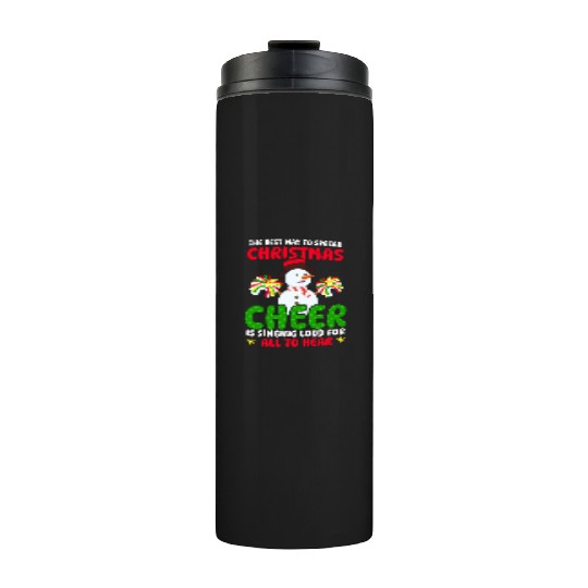 Christmas Cheerleader Christmas Cheer Loud Hear Thermal Tumblers