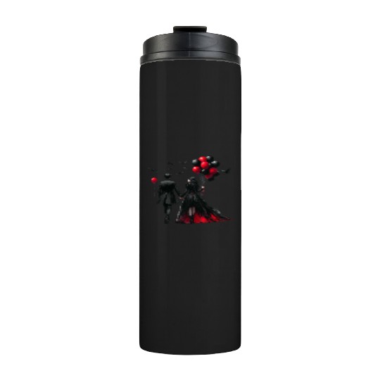 Black Gnomes Valentines Day Thermal Tumblers
