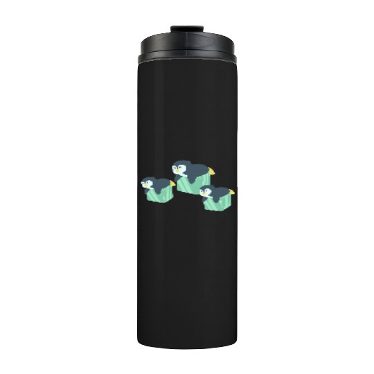 "Adorable Penguin Family on Ice Cubes" Thermal Tumblers