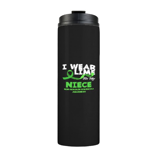 Non-Hodgkin Lymphoma Awareness Wear Lime Niece Thermal Tumblers