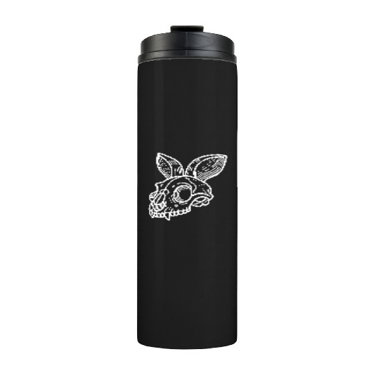 Minimalistic Vector Rabbit Skull Kids Drawing Thermal Tumblers