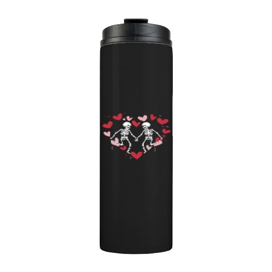 Coquette Valentine Dancing Skeleton Thermal Tumblers
