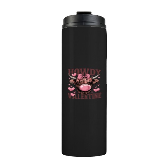 Valentines Day Highland Cow Thermal Tumblers