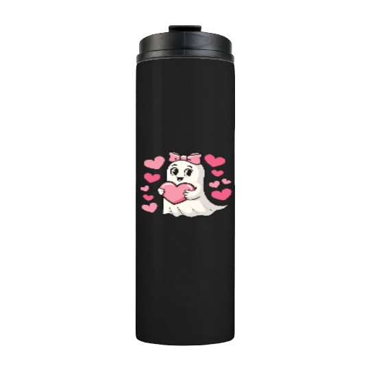 Ghost Heart, Valentines Day, Retro Valentines Thermal Tumblers