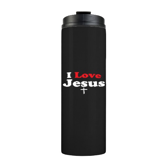 I Love Jesus Christian Christmas Thermal Tumblers