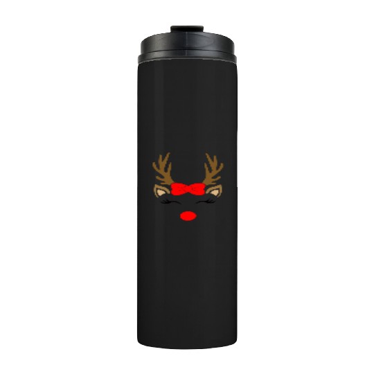Reindeer girl, Christmas Thermal Tumblers