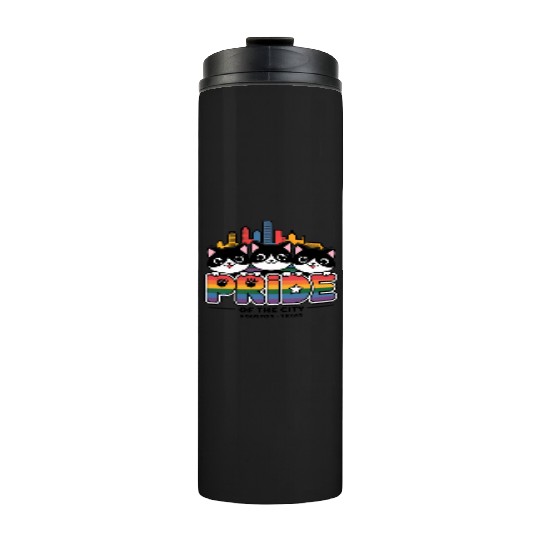Pride of Houston City Texas USA Rainbow Flag Thermal Tumblers
