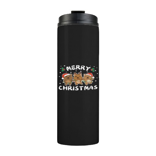 Merry Christmas Cute Quokka Festive Lights Quokka Thermal Tumblers