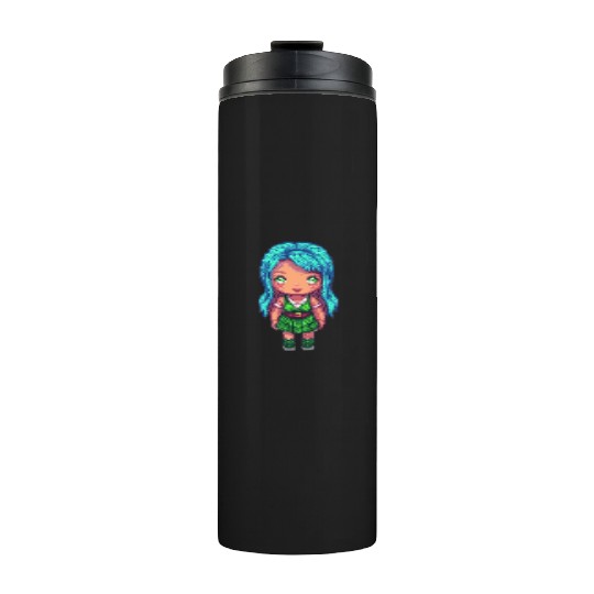 Mystic Emerald Sprite - Pixel Art Design Thermal Tumblers