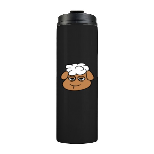 Sheep Tired Bored Empty Look Head Face Unhappy Sad Thermal Tumblers