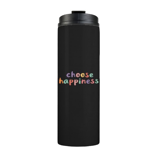 Choose Happiness Retro Colorful Pastel Kids Thermal Tumblers