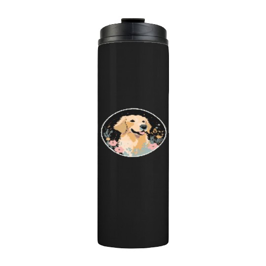 Golden Retriever Floral Bliss Thermal Tumblers