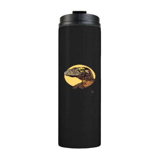 Realistic Komodo Dragon Portrait Thermal Tumblers
