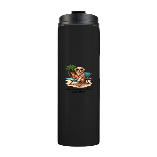 Golden Retriever Beach Vibes Thermal Tumblers