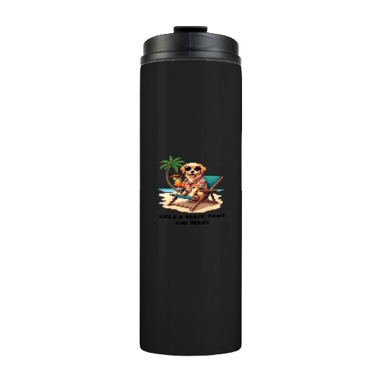Golden Retriever Beach Vibes Thermal Tumblers