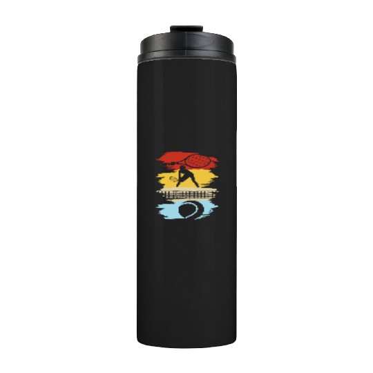 Tennis Passion Silhouette Art Design Thermal Tumblers