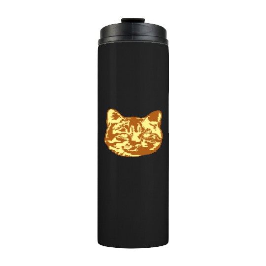 Cat Lover Realistic Pet Face Cute Cool Kitten Head Thermal Tumblers