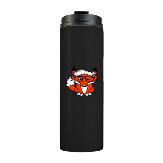 Red Fox Nerd Horn-Rimmed Glasses Geek Cool Smart Thermal Tumblers