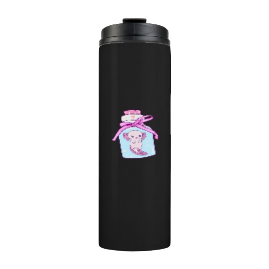 Funny Axolotl in a Bottle Thermal Tumblers