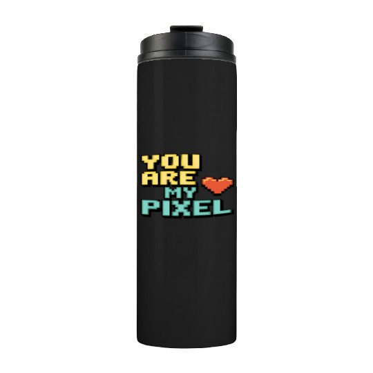 Gamer Valentine's Pixel 8-bit Gaming Couple Thermal Tumblers