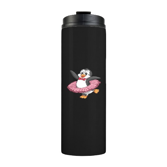 Happy Penguin Dancing in Tutu Thermal Tumblers