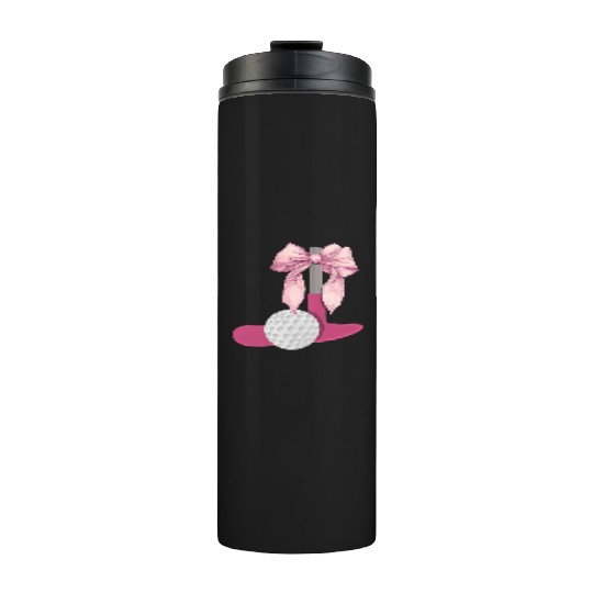 Coquette Bow Mini Golf Golfer Mothers Day Thermal Tumblers