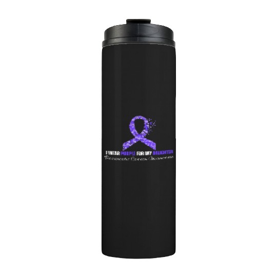 I Wear Purple For My Daughter Pancreatic Cancer Thermal Tumblers