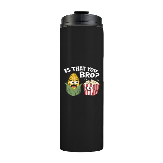 Funny Corn and Popcorn Cartoon Meme Design Thermal Tumblers