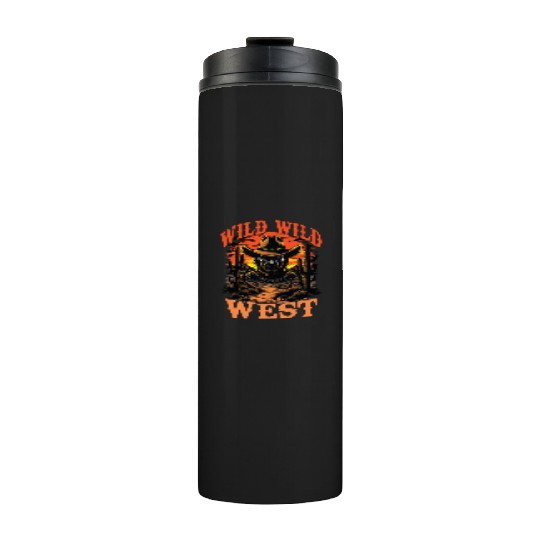 Wild Wild West Cowboy Sunset Thermal Tumblers