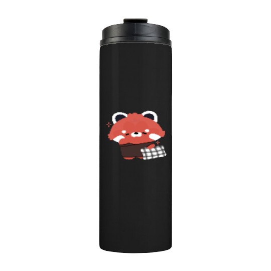 Sleepy Red Panda Thermal Tumblers