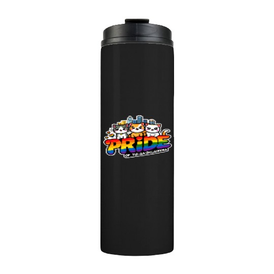 Pride of Tulsa City Oklahoma USA Rainbow Flag Thermal Tumblers