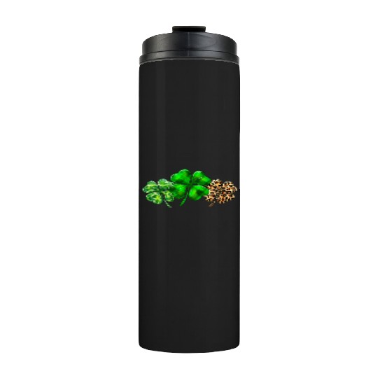 Plaid Shamrock Leopard Camouflage St Patricks Day Thermal Tumblers