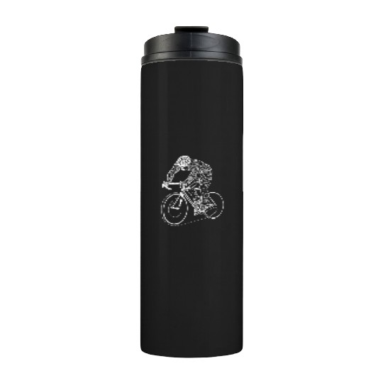 Cycling Guy Line Art Thermal Tumblers