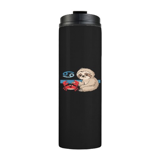 Cancer Zodiac Sloth with Adorable Crab Thermal Tumblers
