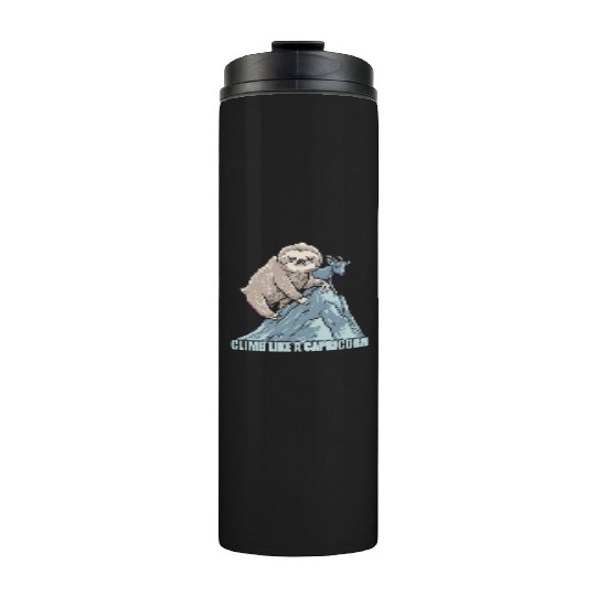 Climb Like A Capricorn Zodiac Sloth Adventure Thermal Tumblers