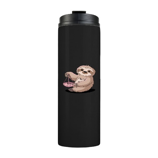 Charming Libra Zodiac Sloth With Balance Thermal Tumblers