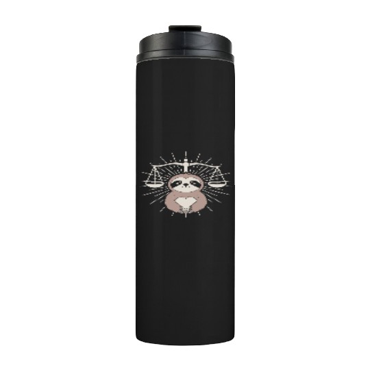 Charming Libra Zodiac Sloth Embrace Thermal Tumblers