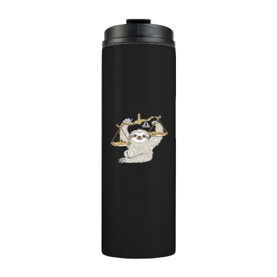 Charming Libra Zodiac Sloth Balancing Serenity Thermal Tumblers