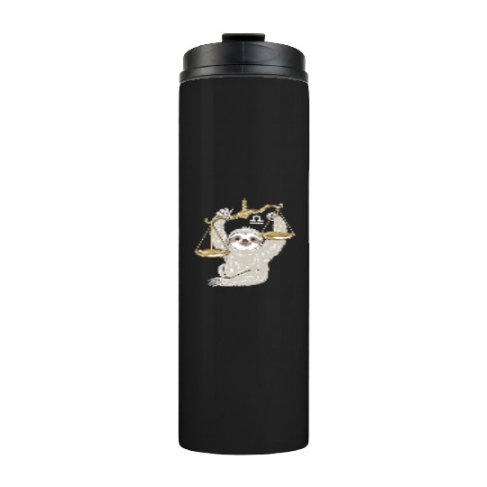 Charming Libra Zodiac Sloth Balancing Serenity Thermal Tumblers