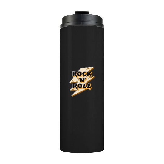 Rock'N'Roll Sign With Lightning Bolt Thermal Tumblers