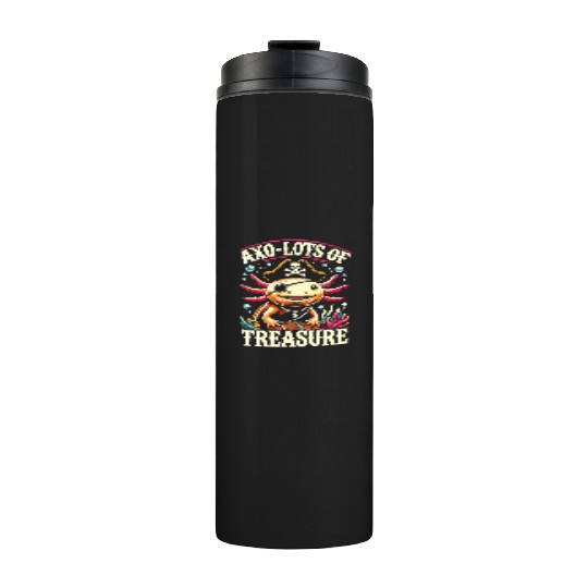 Treasure Hunting Adventure Pirate Axolotl Thermal Tumblers