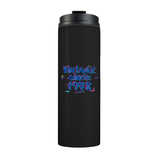 Vintage Since 1972 Graffiti Glitch 53rd Birthday Thermal Tumblers