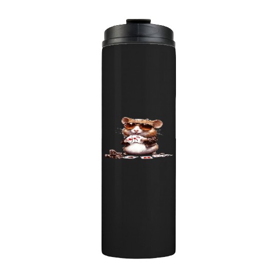 Lucky Hamster at the Poker Table Thermal Tumblers