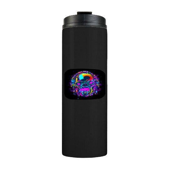 Neon Style Skull Rave Party Glow Thermal Tumblers