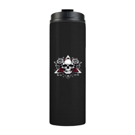 Gothic Skull & Roses Aesthetic Thermal Tumblers