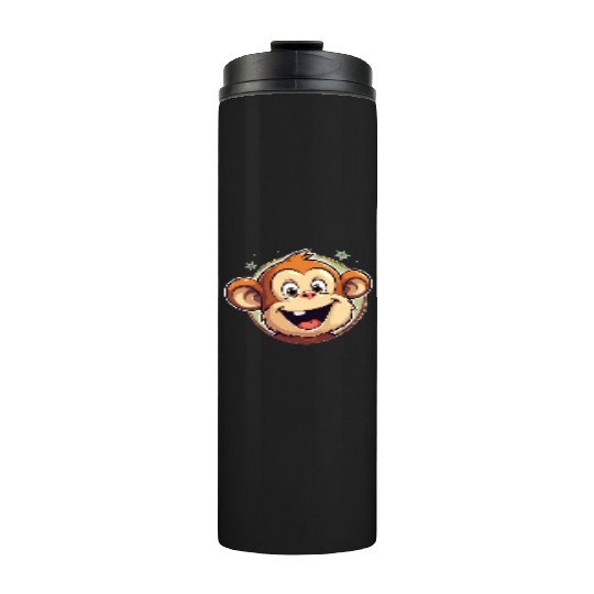 Cute Cartoon Monkey Face Thermal Tumblers